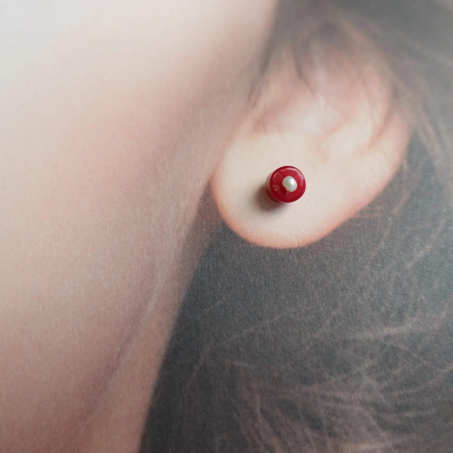 Multi-style Red Coral Studs