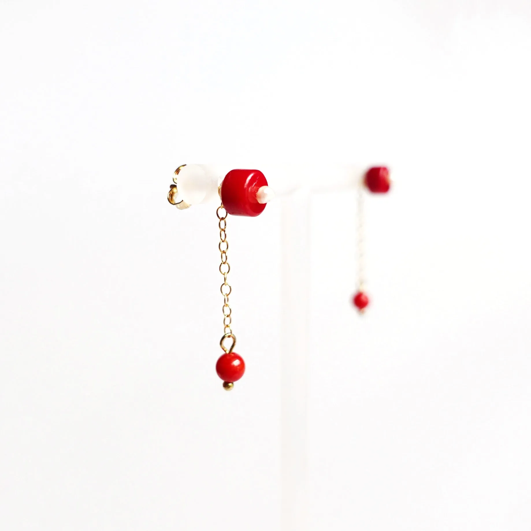 Multi-style Red Coral Studs