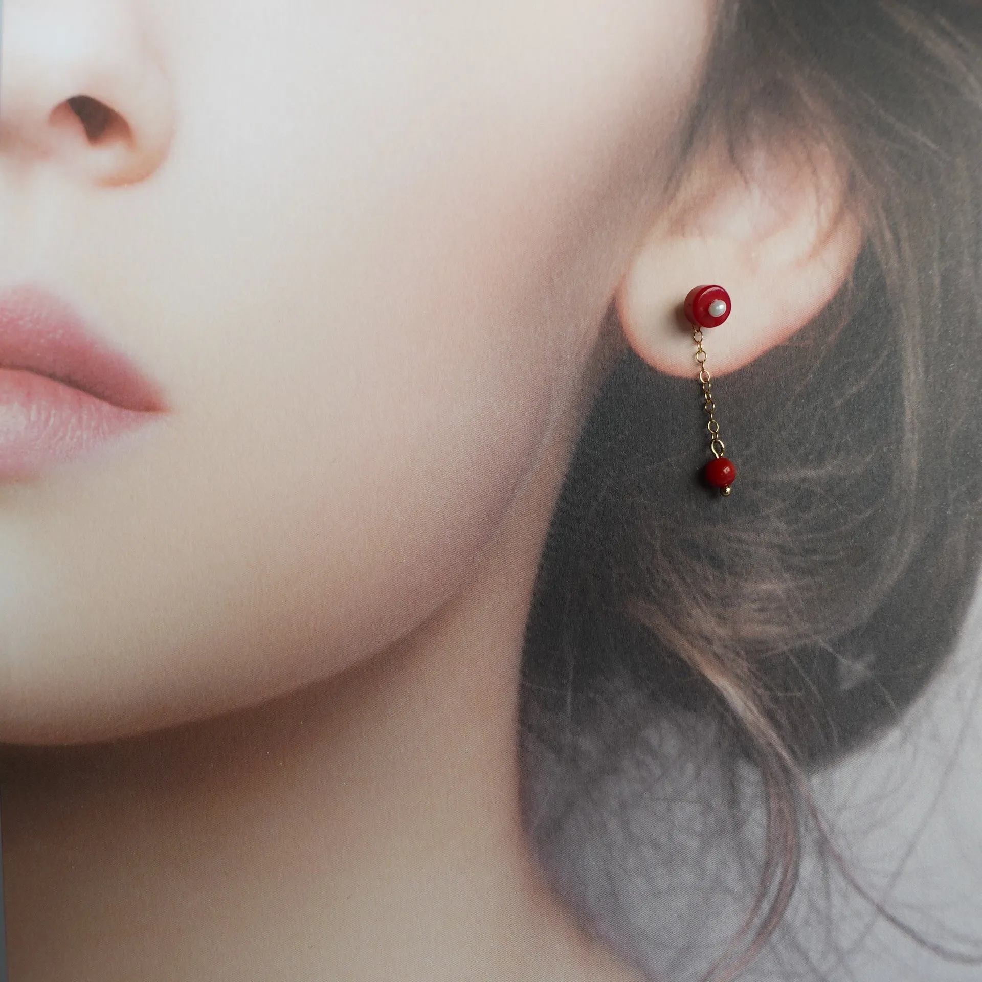 Multi-style Red Coral Studs