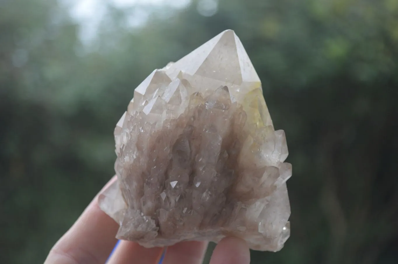 Natural Cascading White Phantom Quartz Clusters x 6 From Luena, Congo