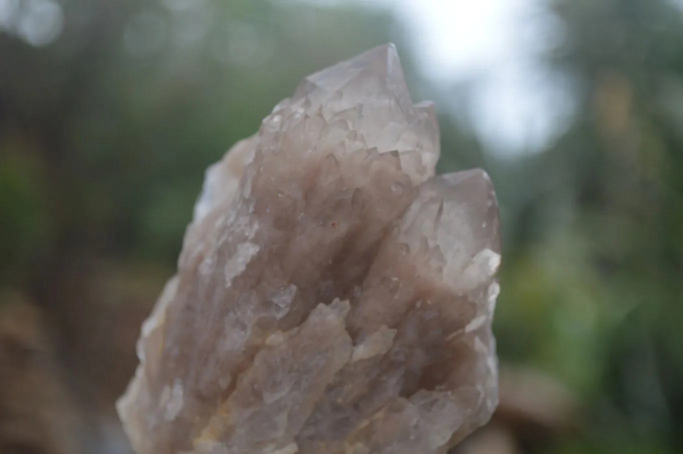 Natural Cascading White Phantom Quartz Clusters x 6 From Luena, Congo