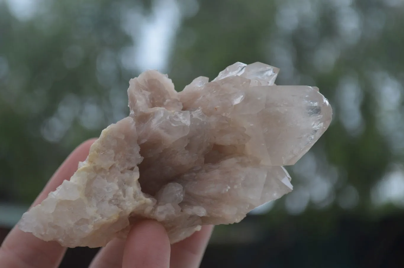 Natural Cascading White Phantom Quartz Clusters x 6 From Luena, Congo