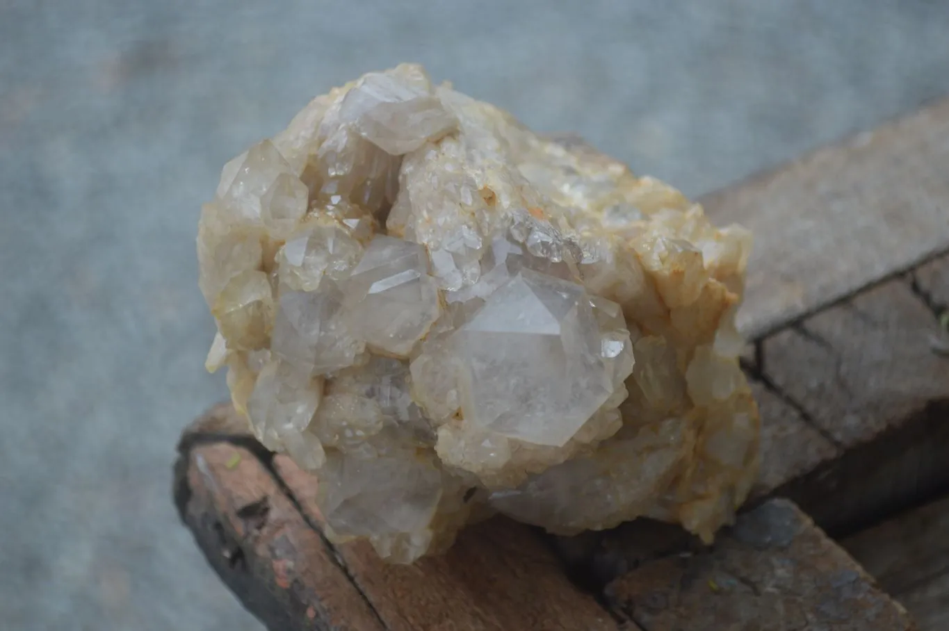 Natural Cascading White Phantom Smokey Quartz Specimens x 3 From Luena, Congo