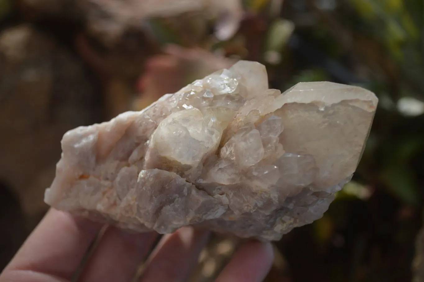 Natural Smokey Quartz Clusters x 4 From Luena, Congo