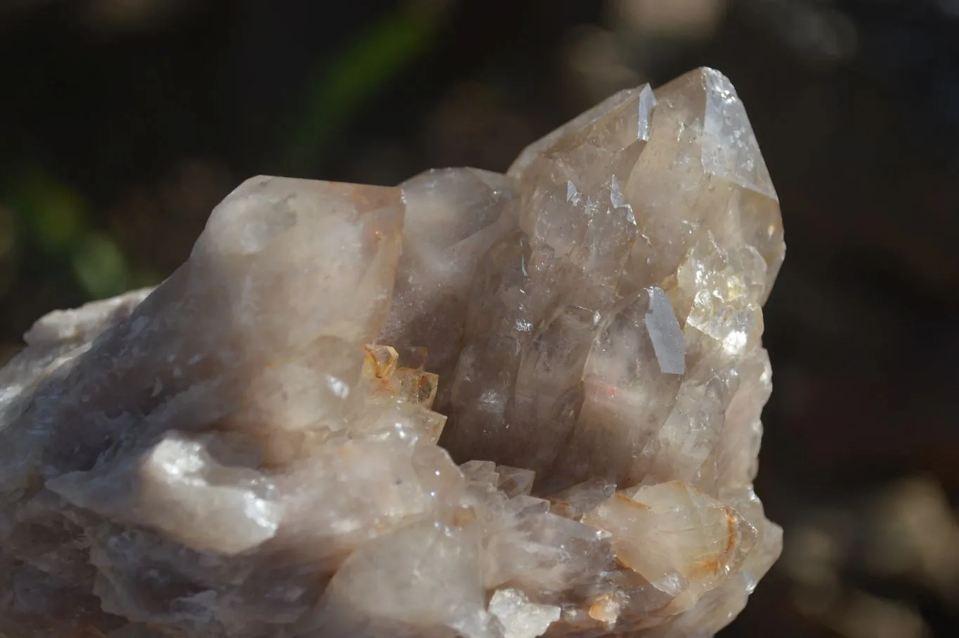 Natural Smokey Quartz Clusters x 4 From Luena, Congo