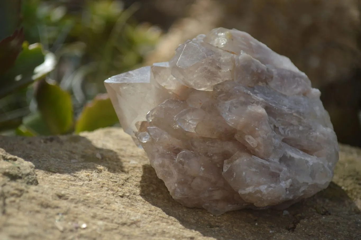 Natural Smokey Quartz Clusters x 4 From Luena, Congo