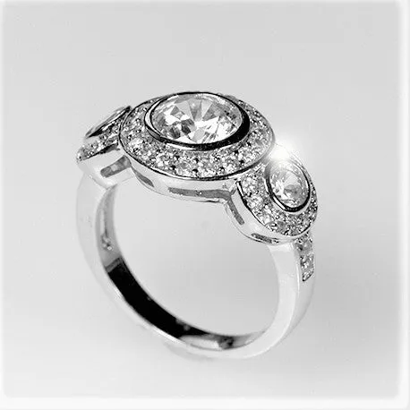 Nikki 2ct Round Tri-Stone CZ Engagement Ring | 7ct