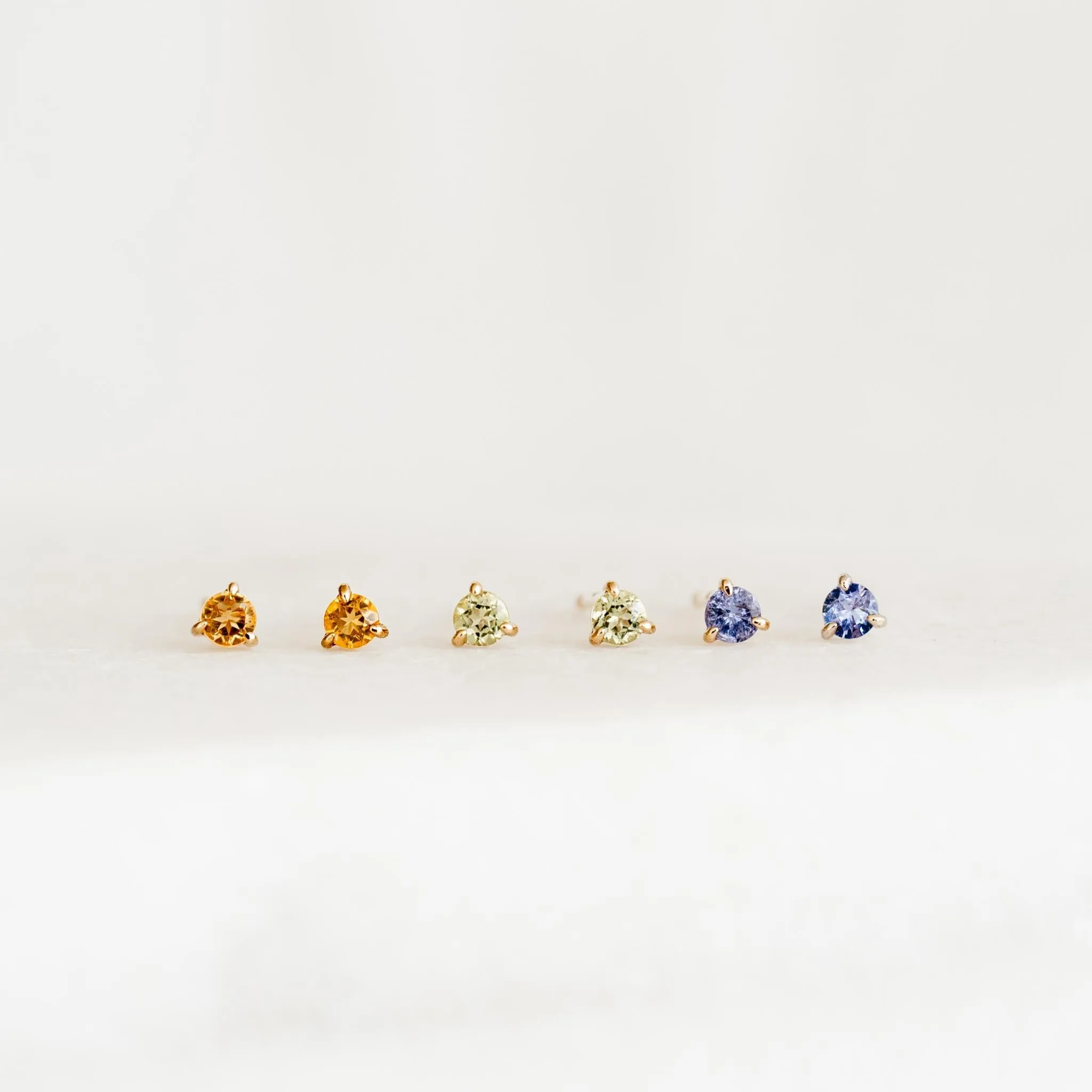 November Birthstone Stud Earrings 14k Gold - Citrine