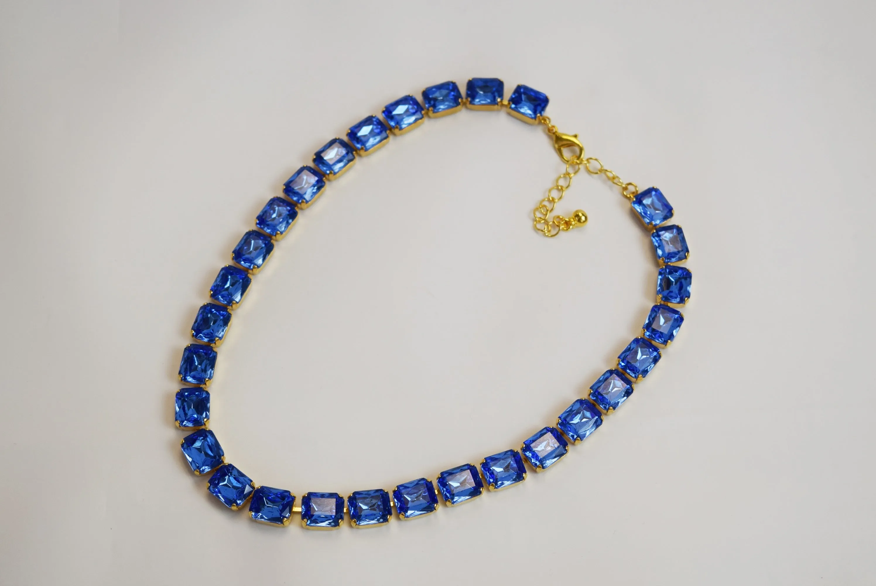 Ocean Blue Collet Necklace - Small Octagon