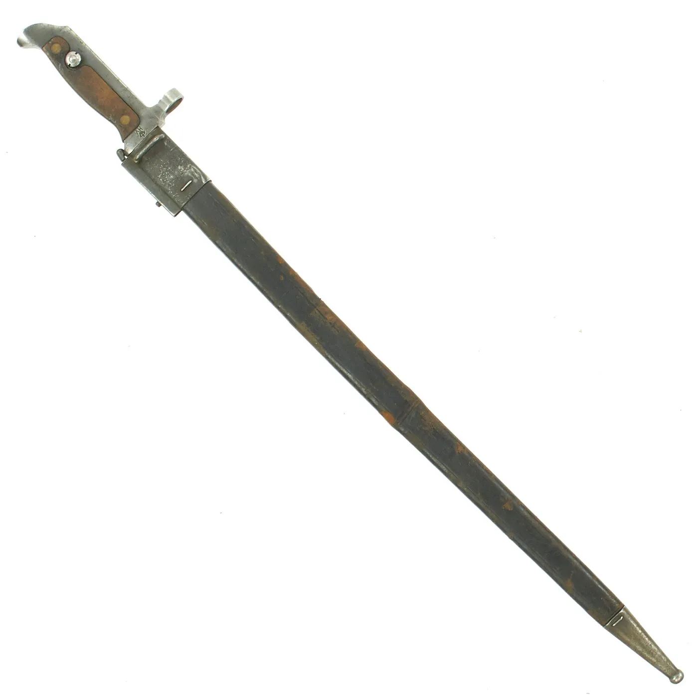 Original Danish Krag–Jørgensen M1915 T-Back Bayonet for Gevær M/89 Rifle with Scabbard