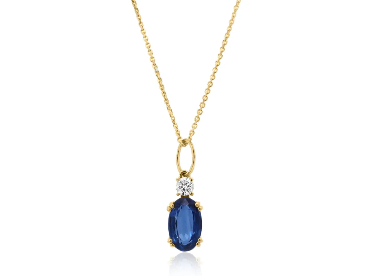 Oval Sapphire and Diamond Necklace