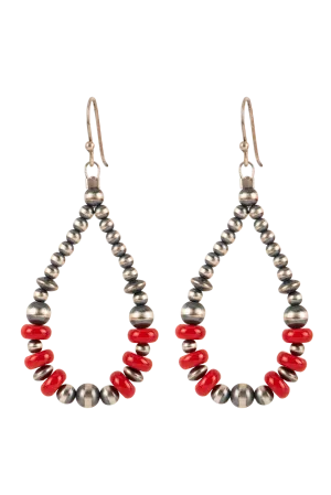 Paige Wallace Navajo Pearl & Coral Earrings