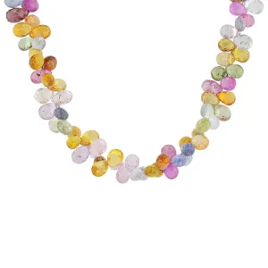 Pear Shape Multicolor Sapphire Necklace