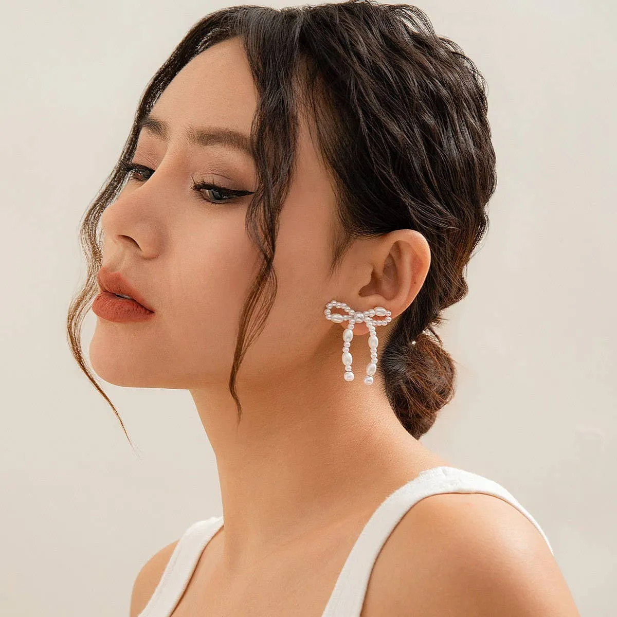 Pearl Bow Earrings