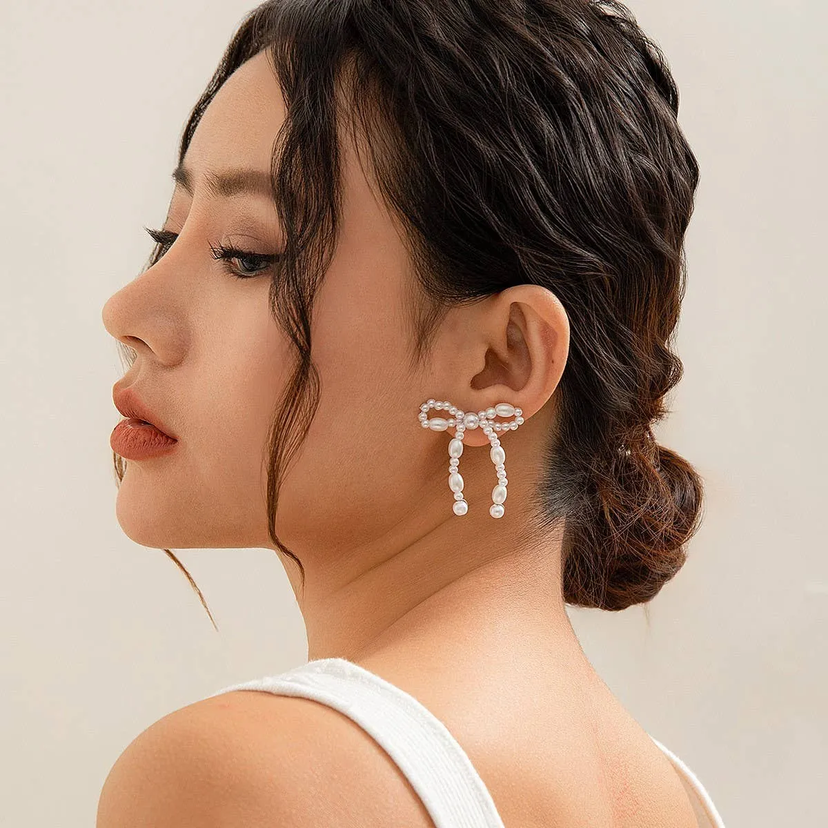 Pearl Bow Earrings