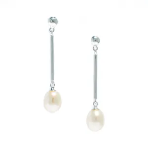 Pearl Drop Stud Earrings