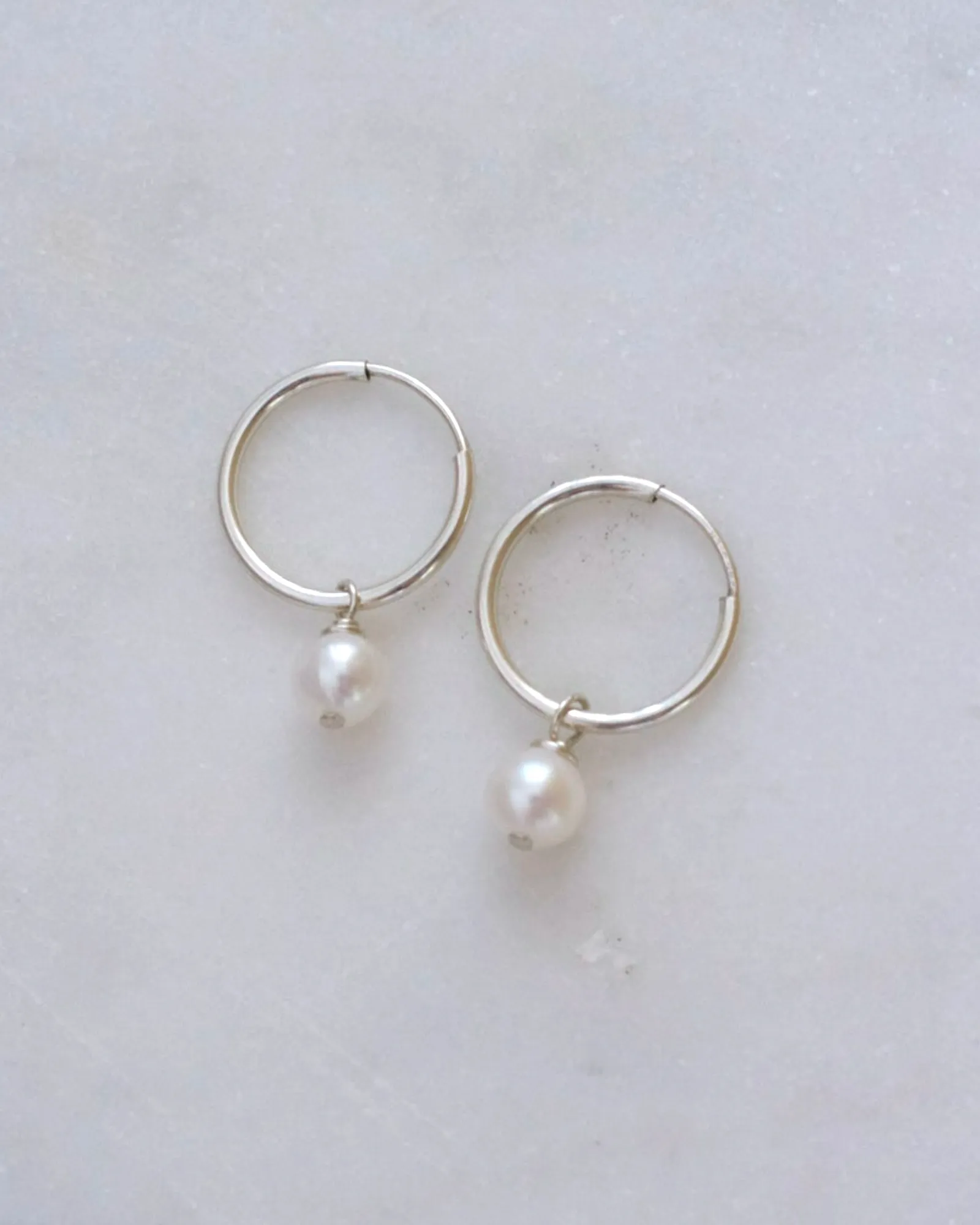 Pearl Infinity hoops (Silver)