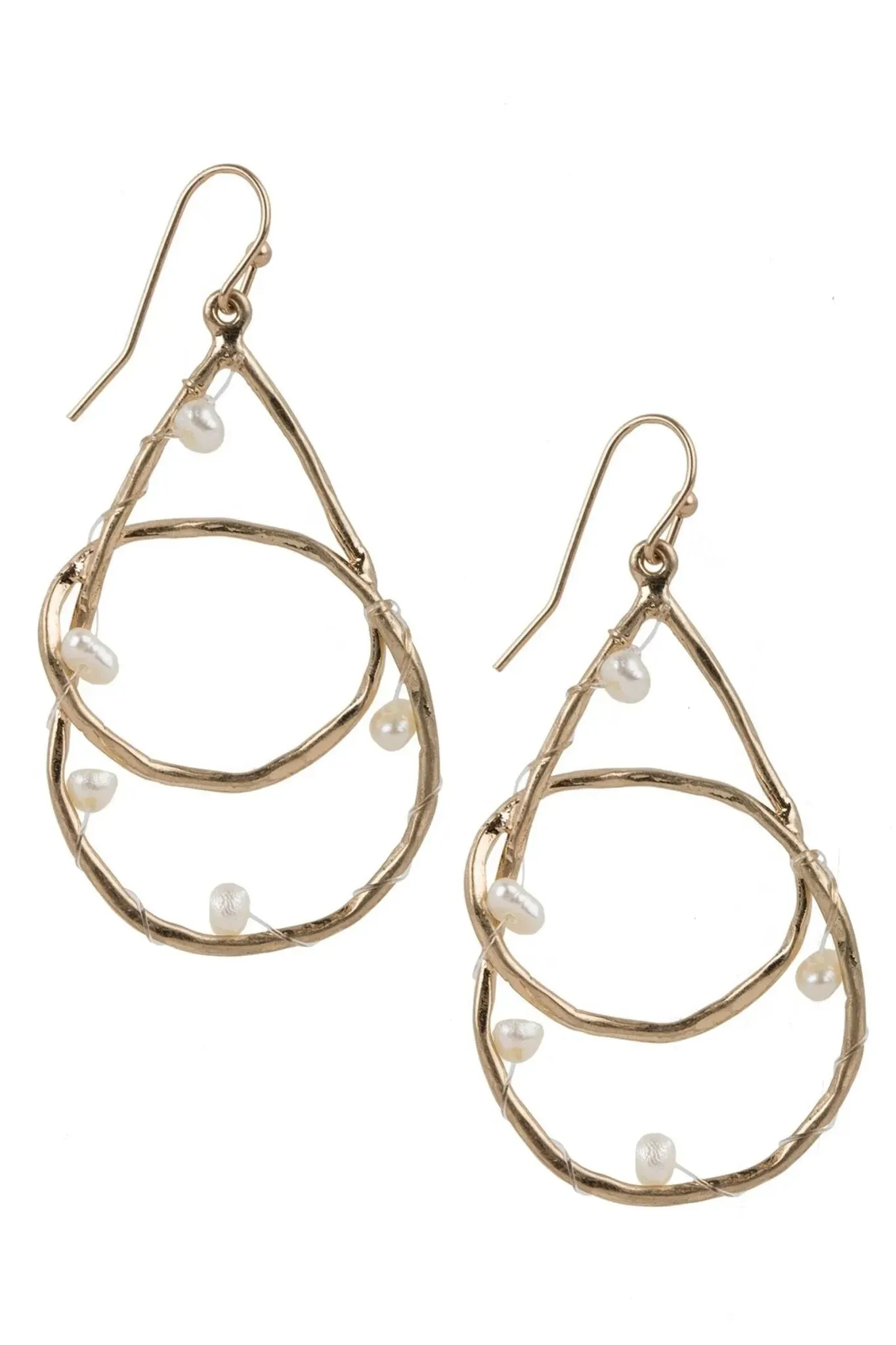 Pearl Teardrop Embellished Earrings