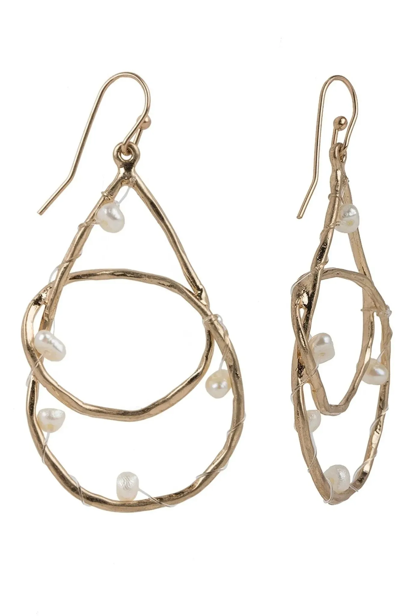 Pearl Teardrop Embellished Earrings