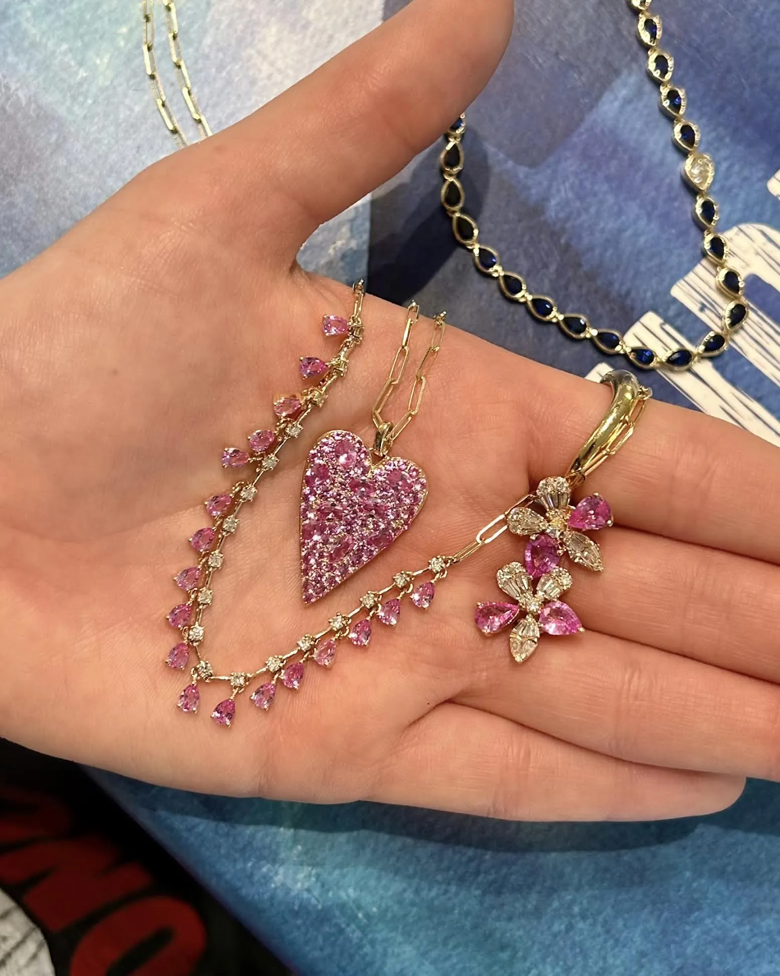 Pink Sapphire Drop Necklace