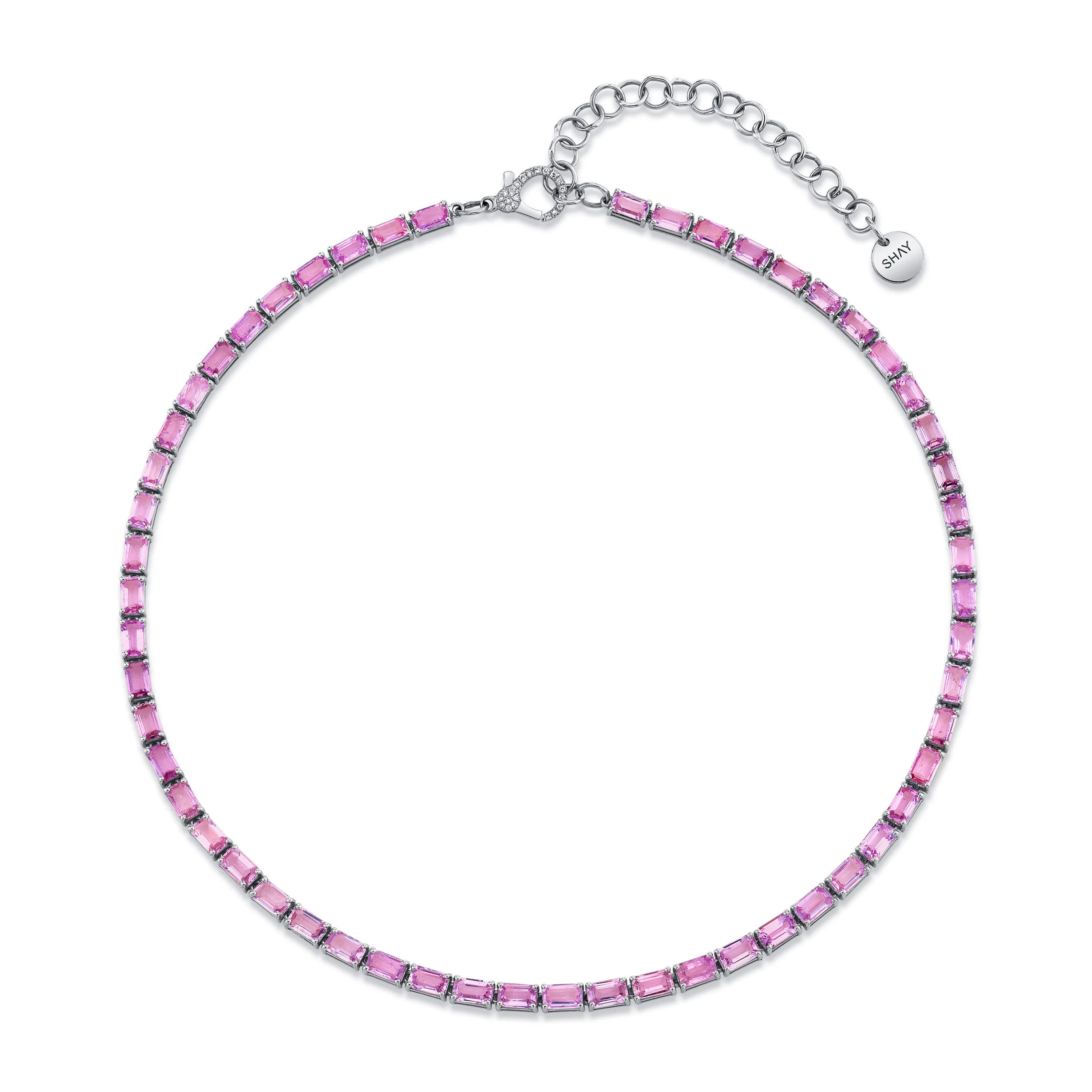 PINK SAPPHIRE TENNIS NECKLACE