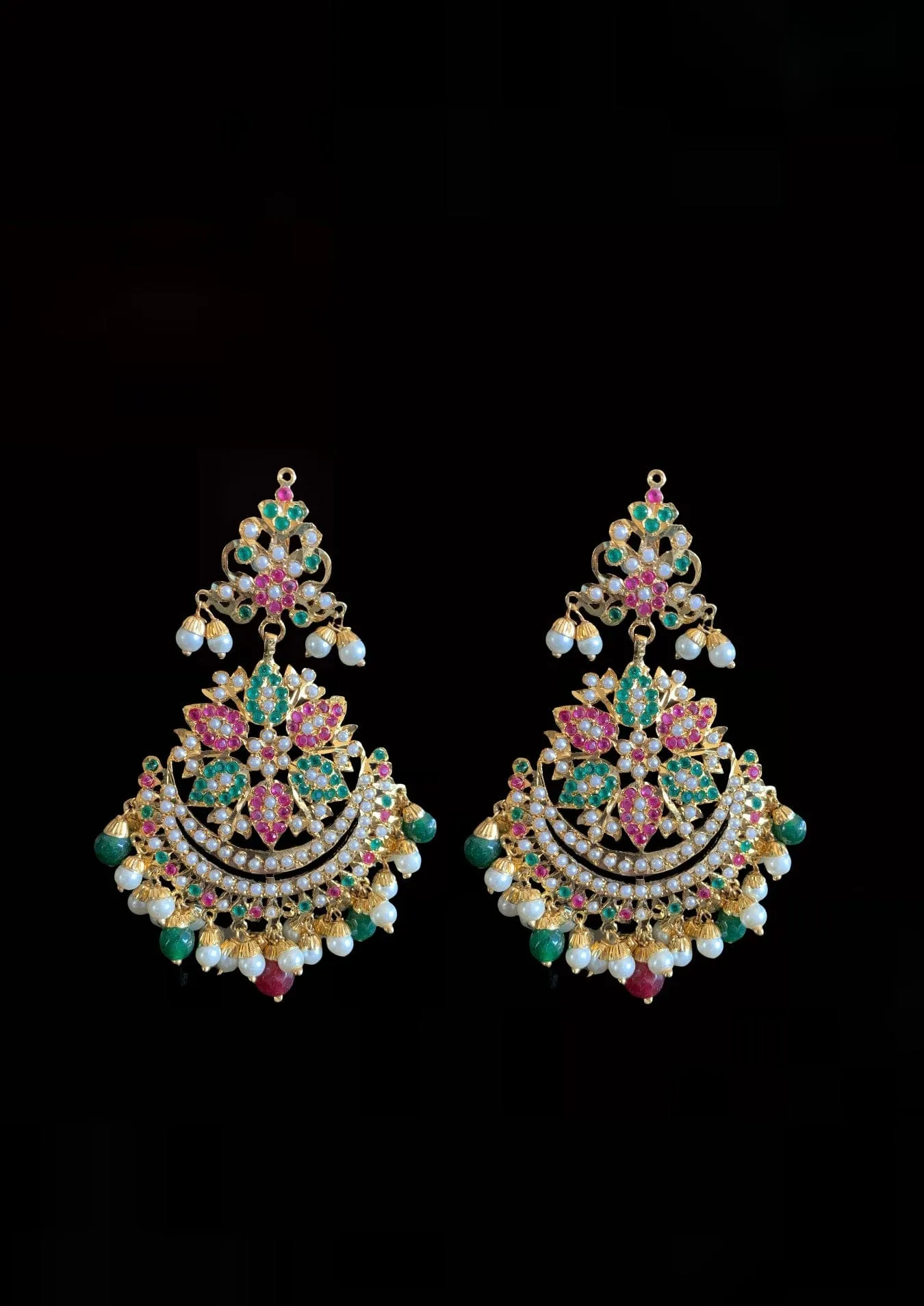 PS463 Mohini pendant set ( emerald ruby    ) READY TO SHIP