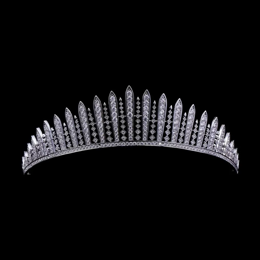 Queen Mary's Fringe Tiara,Cubic zircon wedding  bridal royal tiara diadem crown CH10006