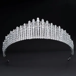 Queen Mary’s Fringe Tiara,Cubic Zirconia Tiara for Wedding,Crystal Bride Diadem Hair Accessories CH10345