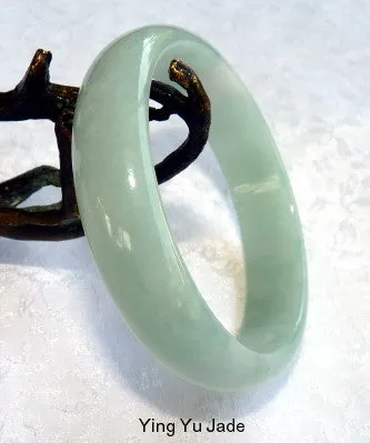 "Cloud of  Bliss" Glowing Burmese Jadeite "Old Mine" Bangle Bracelet 55mm (BB2582)