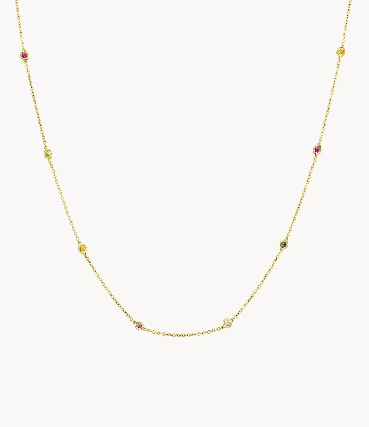 Rainbow Sapphire Skittle Necklace