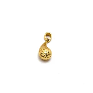 Real Gold Glittering Oval Teardrop Water Drop Pendant - Model 5084 P 1931