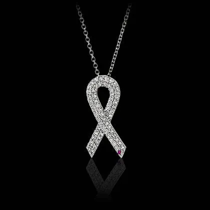 Ribbon Pendant Necklace – Diamond