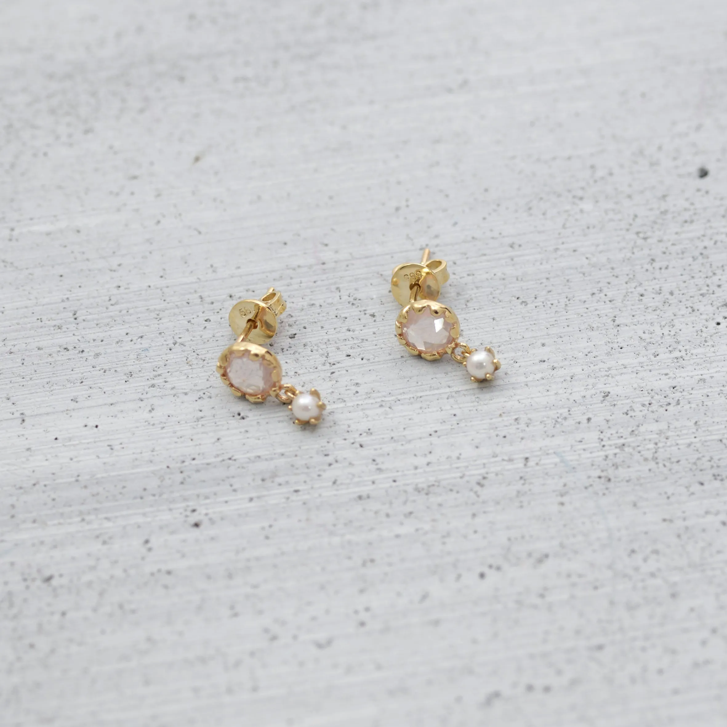 Rose fever pearl blossom Earrings - 14K/ 18K Gold