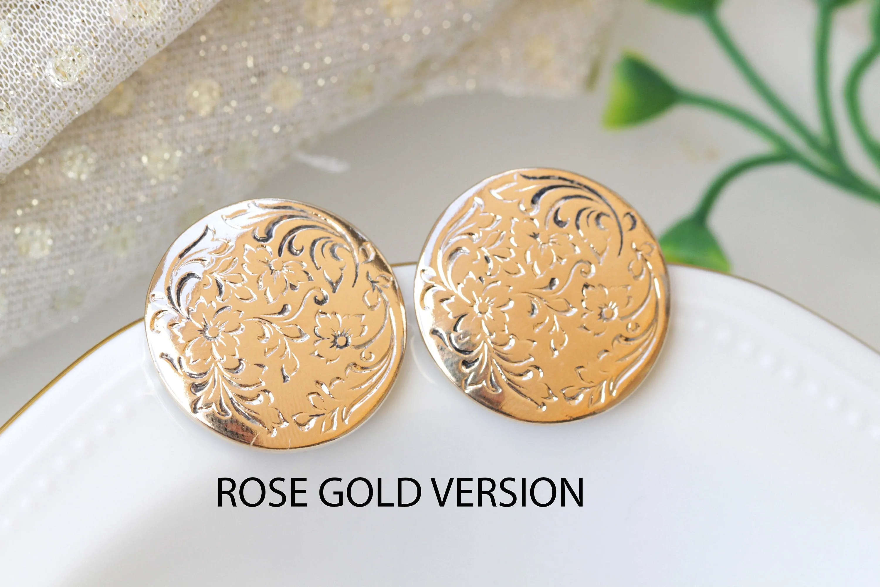 ROSE Gold DISK EARRINGS