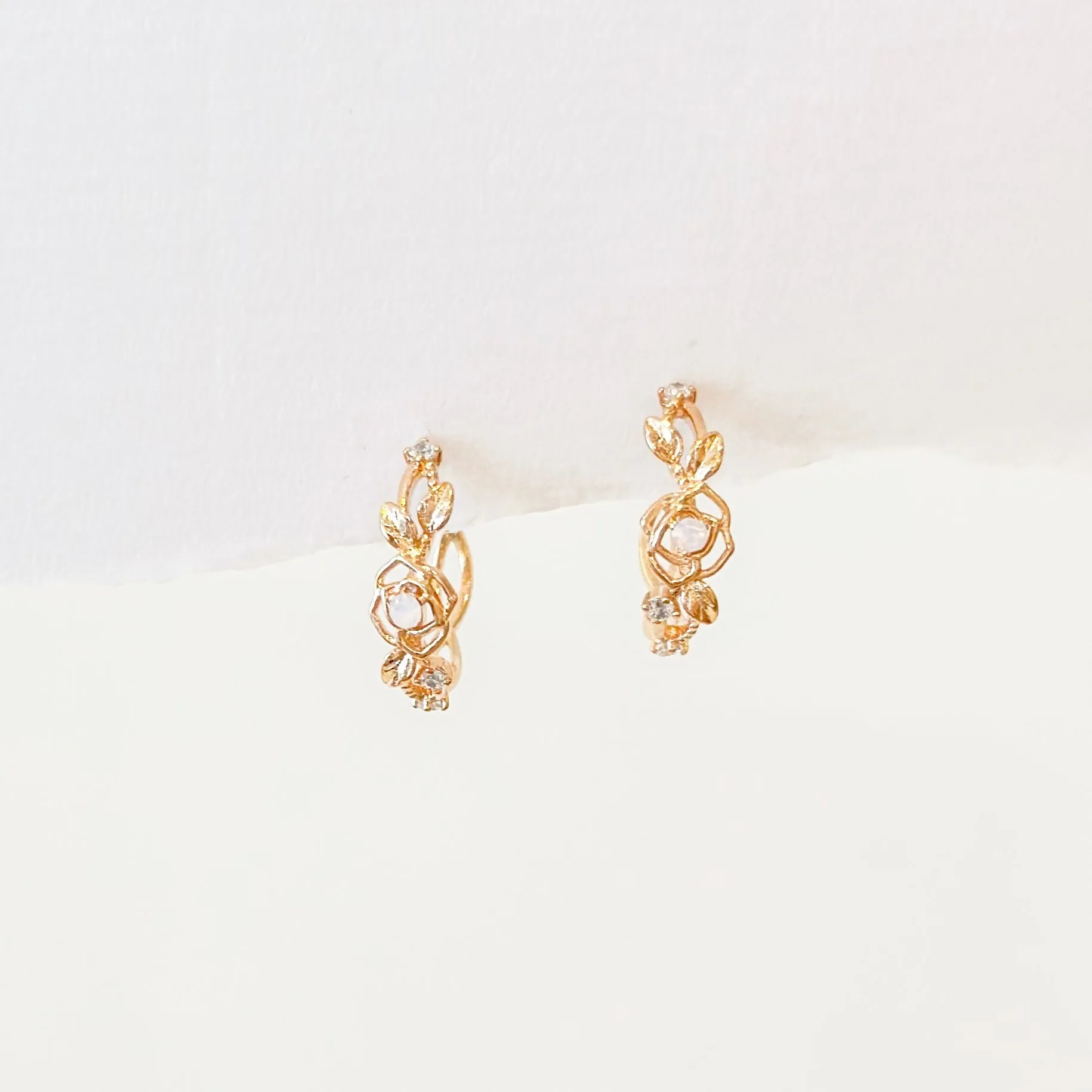 Rose Gold Wild Rose Earrings