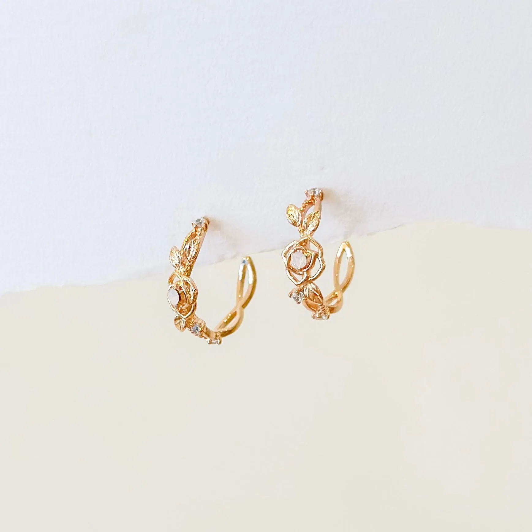 Rose Gold Wild Rose Earrings