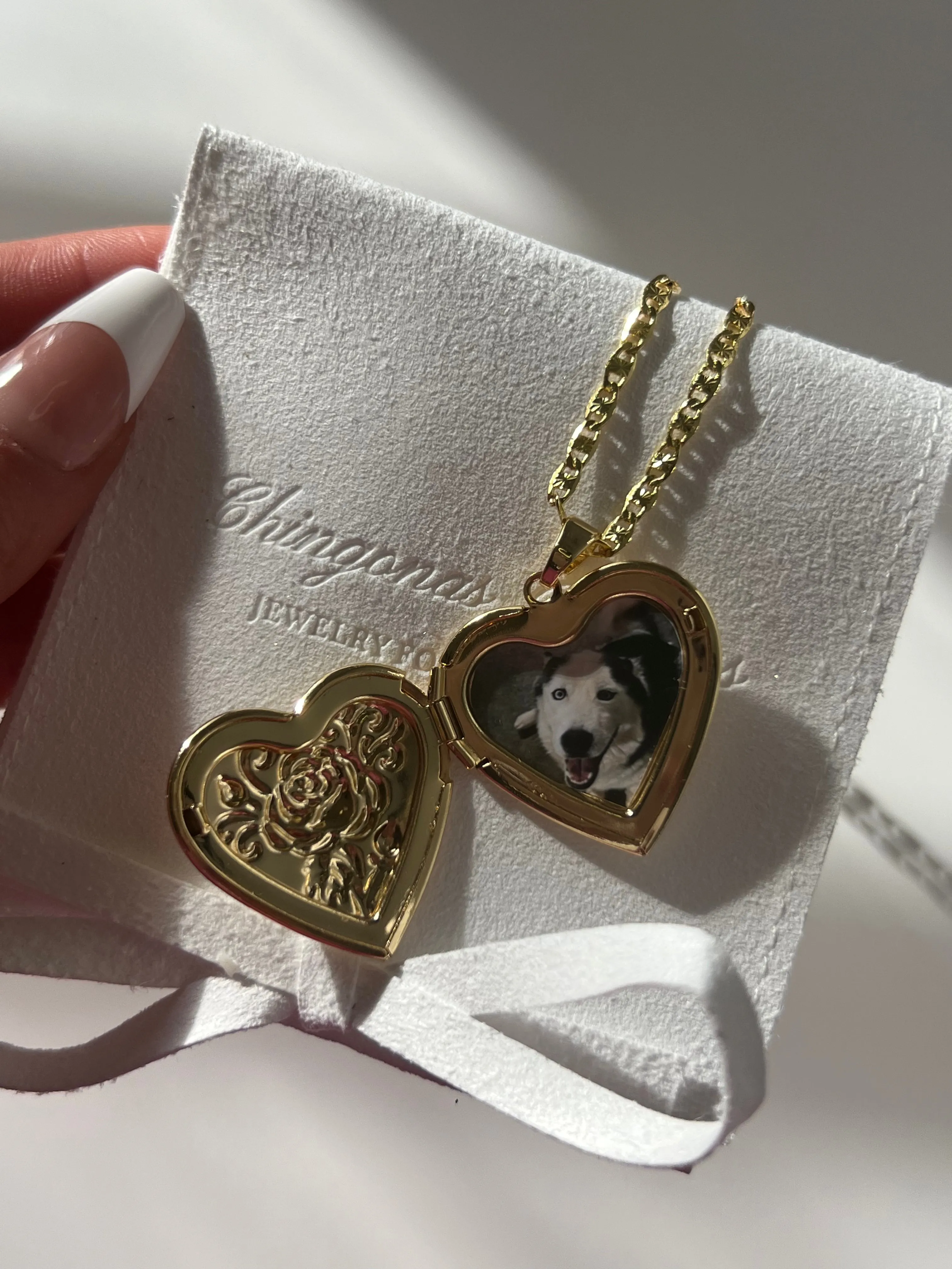 Rose Photo Locket Necklace