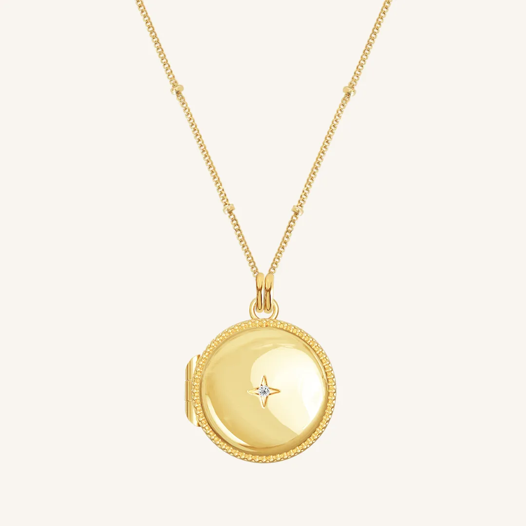 Round Photo Locket Necklace