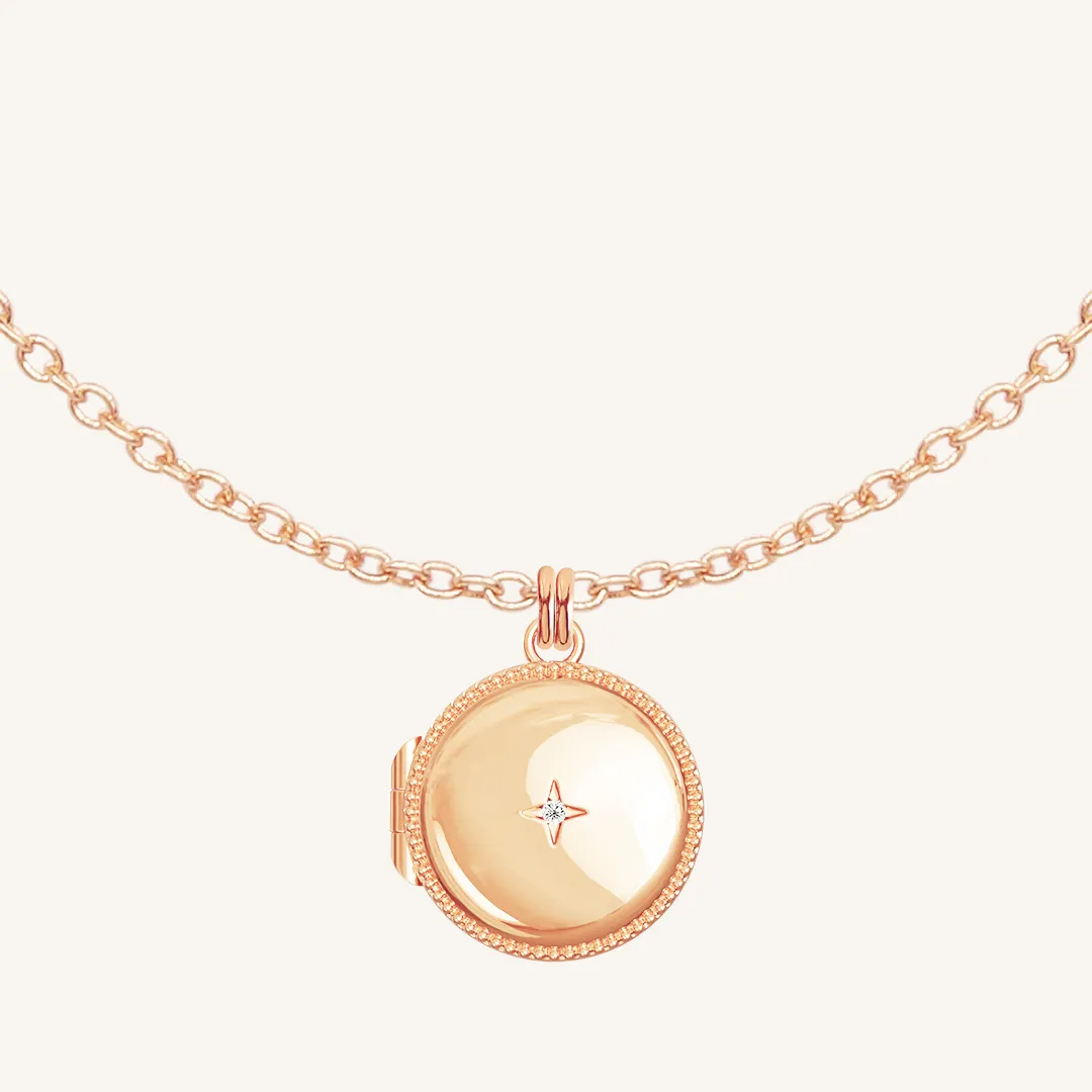 Round Photo Locket Necklace