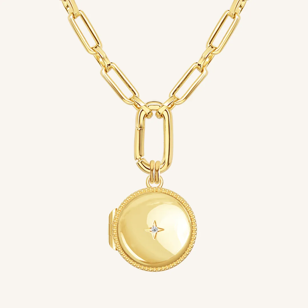 Round Photo Locket Necklace