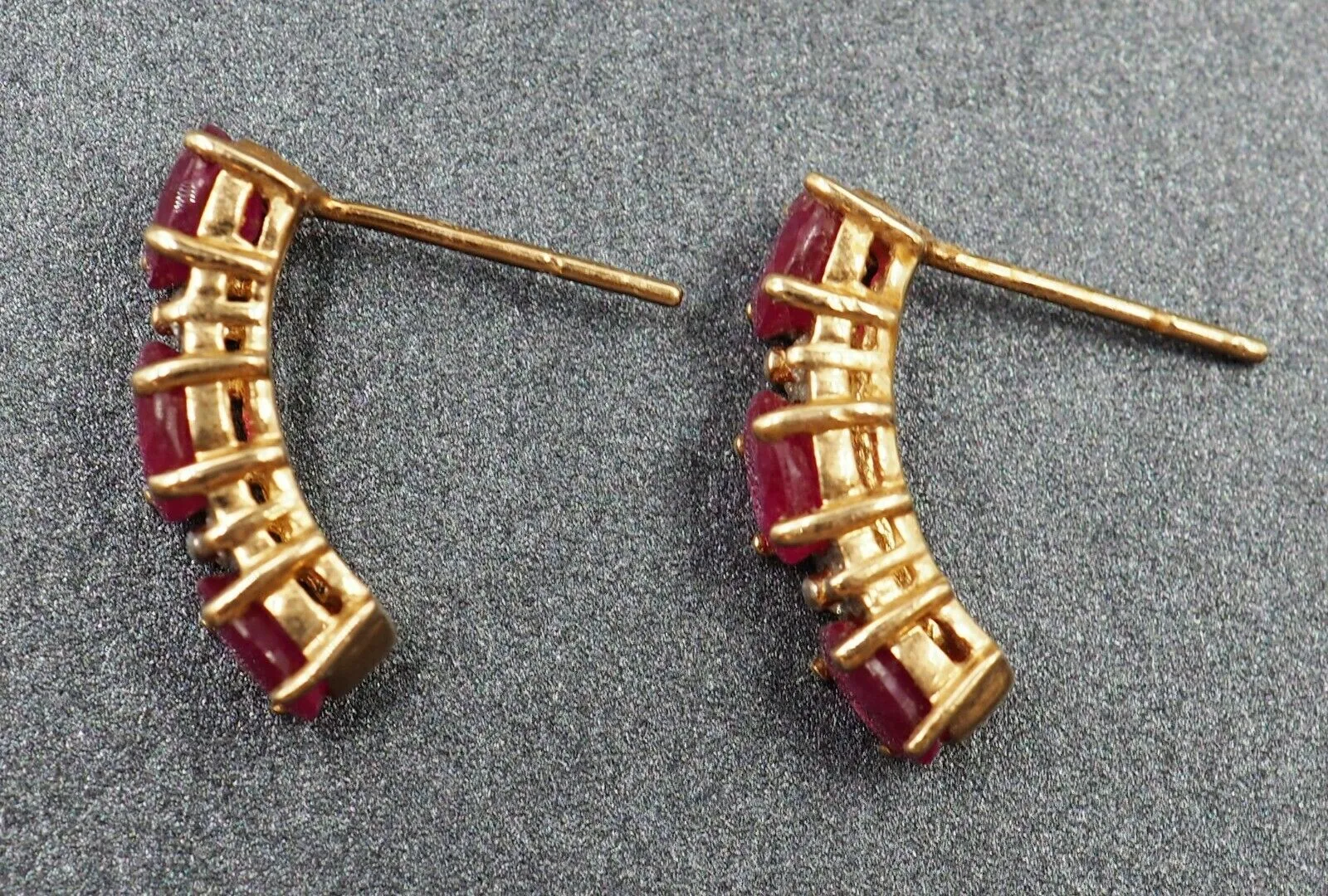 Ruby & Diamond 14ct Yellow Gold Stud Earrings