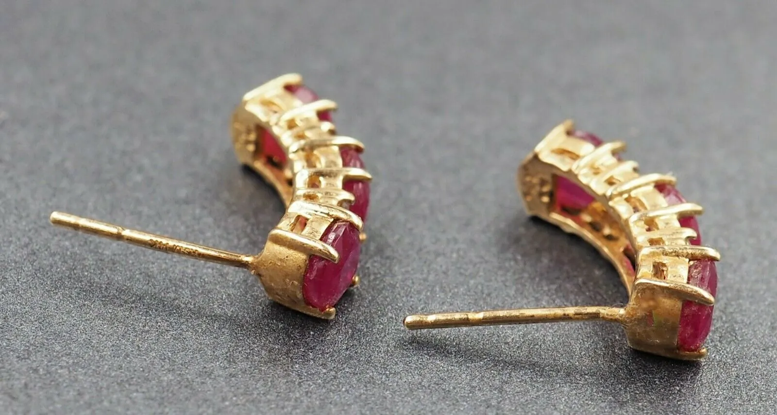 Ruby & Diamond 14ct Yellow Gold Stud Earrings