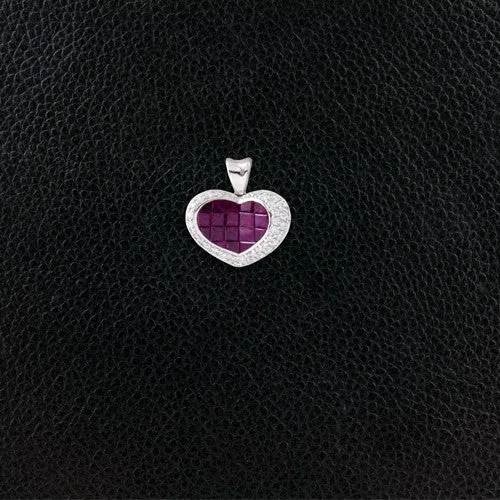 Ruby & Diamond Heart Pendant