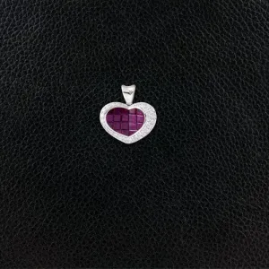 Ruby & Diamond Heart Pendant