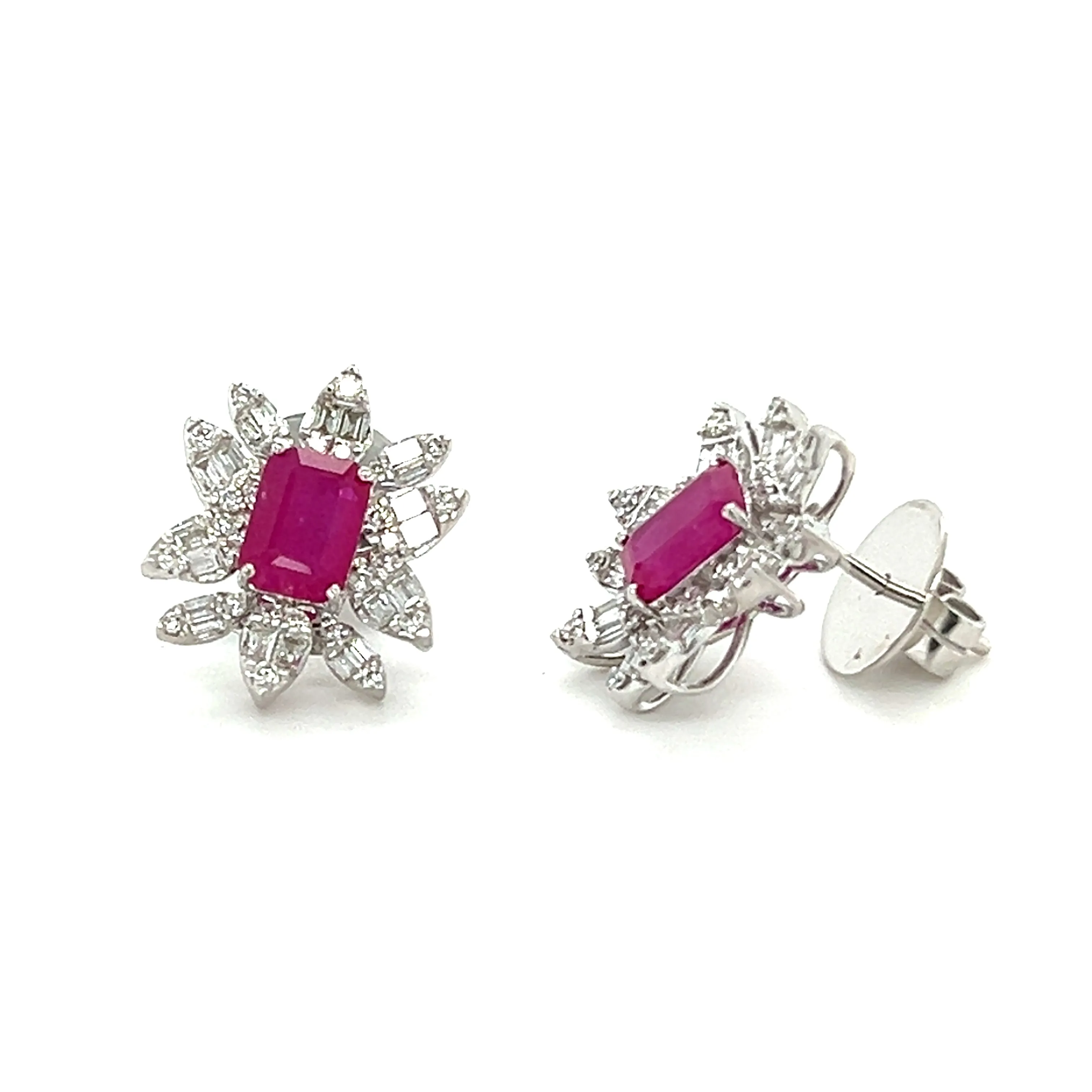 Ruby and Diamond Statement Flower Studs