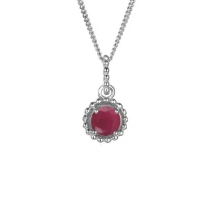 Ruby Silver Pendant July Birthstone