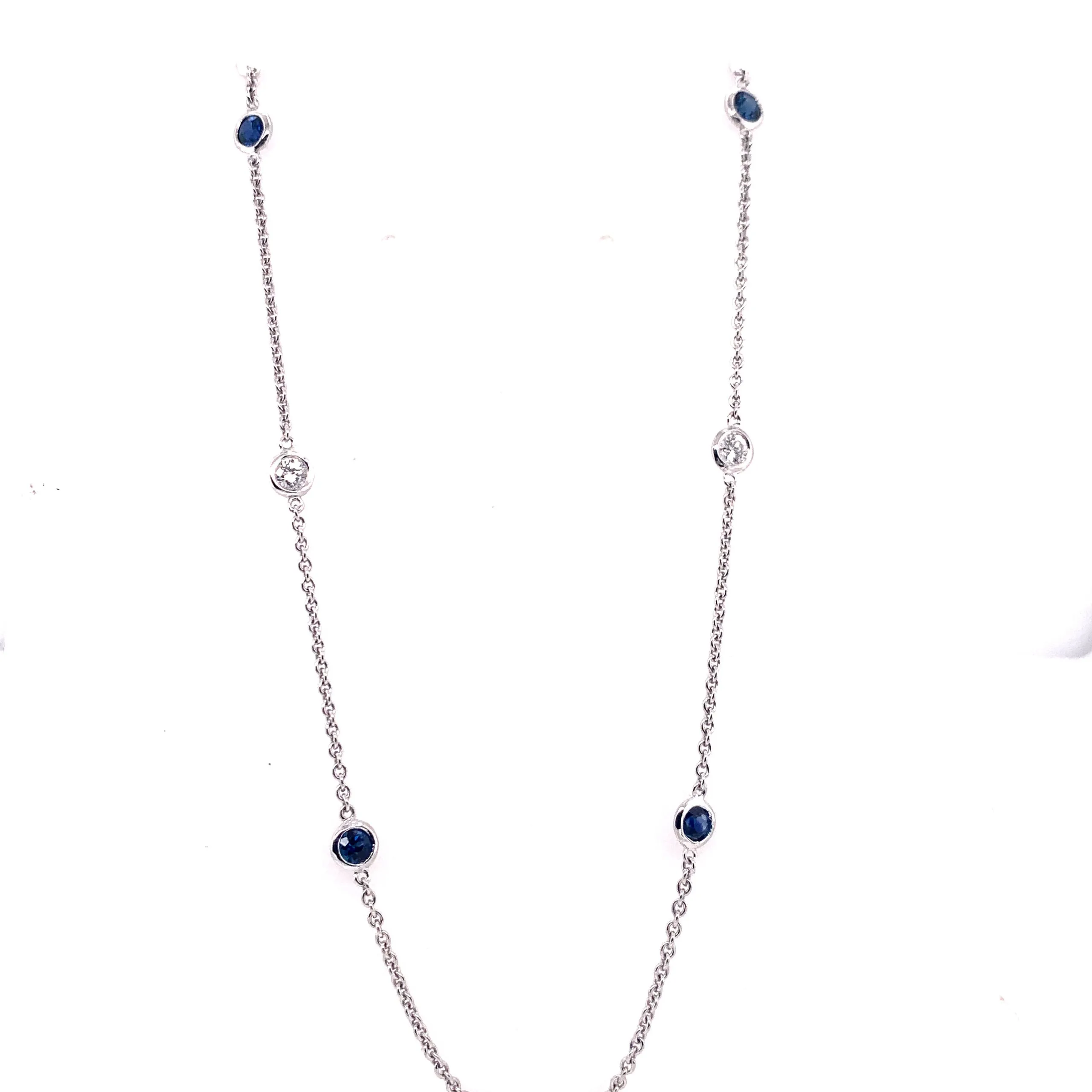 Sapphire and Diamond by the Yard Necklace