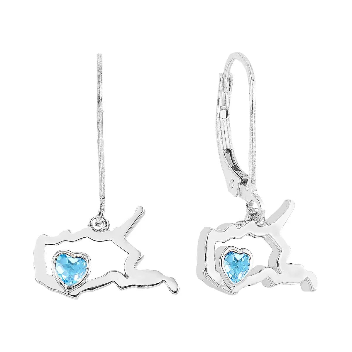 Silver Blue Topaz 1/3Ctw Earring