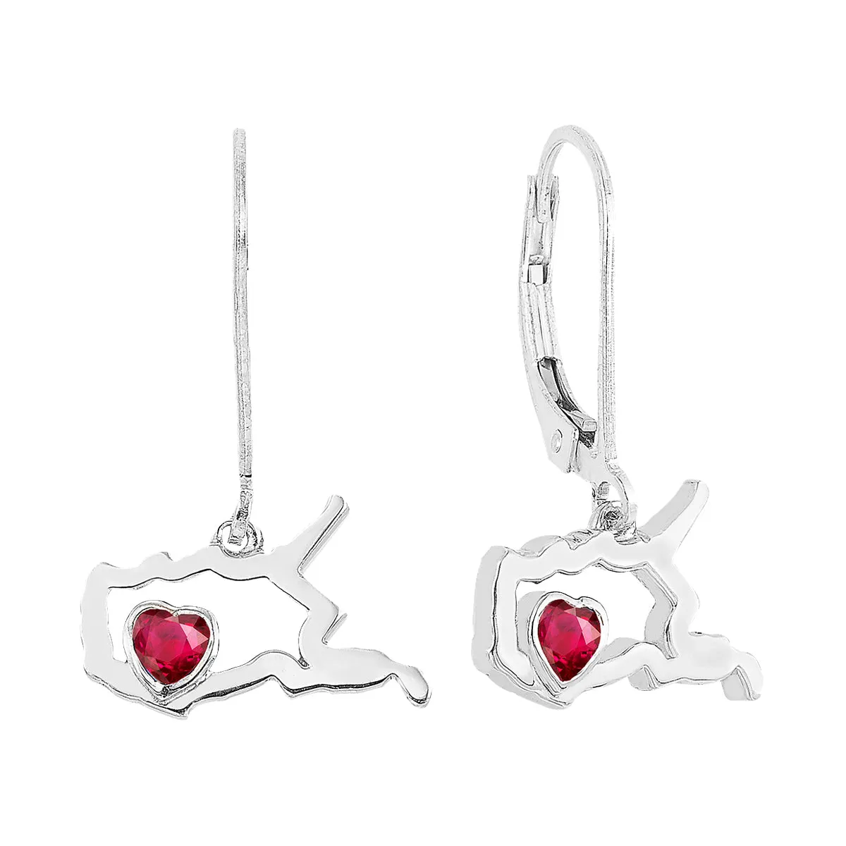 Silver Ruby 1/3Ctw Earring