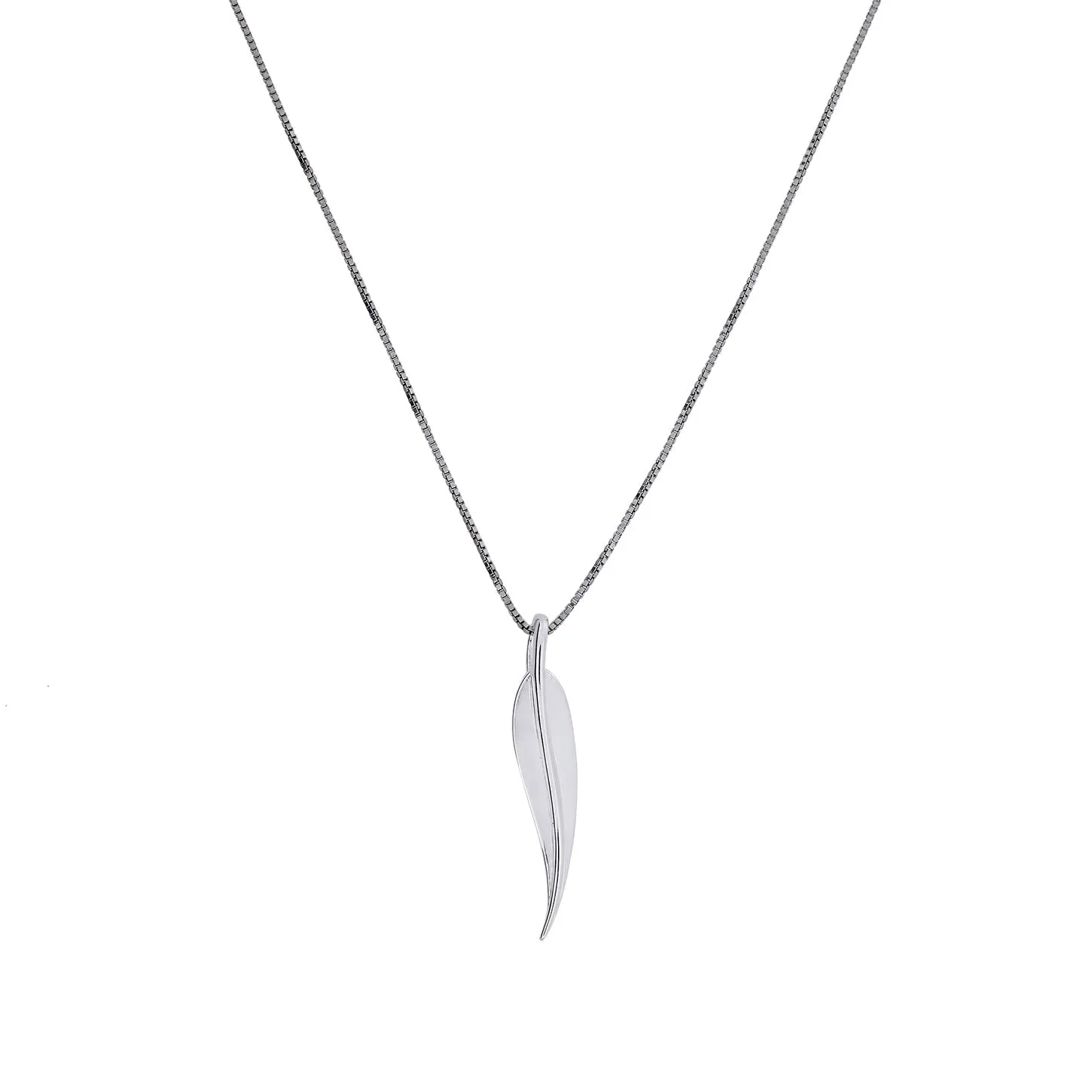 Silver Slim Leaf Pendant